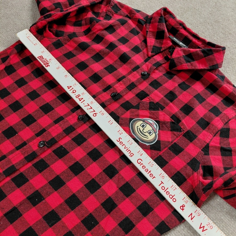 Gen.2 Ohio State Buckeyes Red Plaid Flannel Shirt Ladies Junior L 11/13 Football - Picture 4 of 10